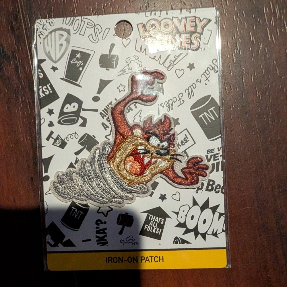 Taz Tazmanian Devil Looney Tunes Embroidered Iron On Patch - LICENSED